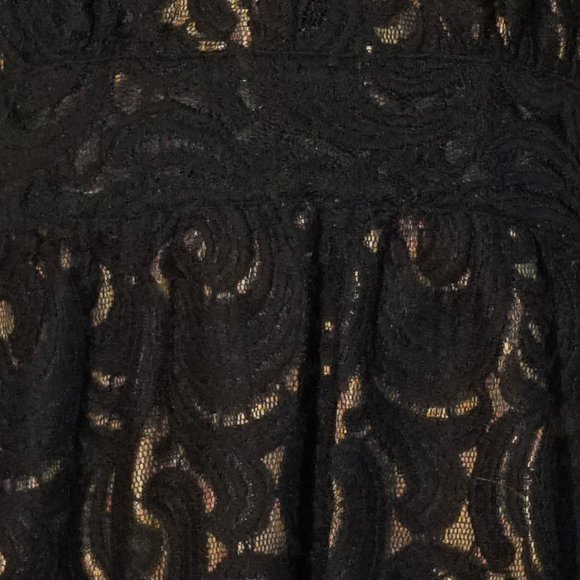 Anna Sui for Target Black Lace Halter Dress Gold/Nude Underlay & Playboy Collar - Picture 4 of 10